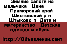 Зимние сапоги на мальчика › Цена ­ 1 100 - Приморский край, Шкотовский р-н, Штыково п. Дети и материнство » Детская одежда и обувь   